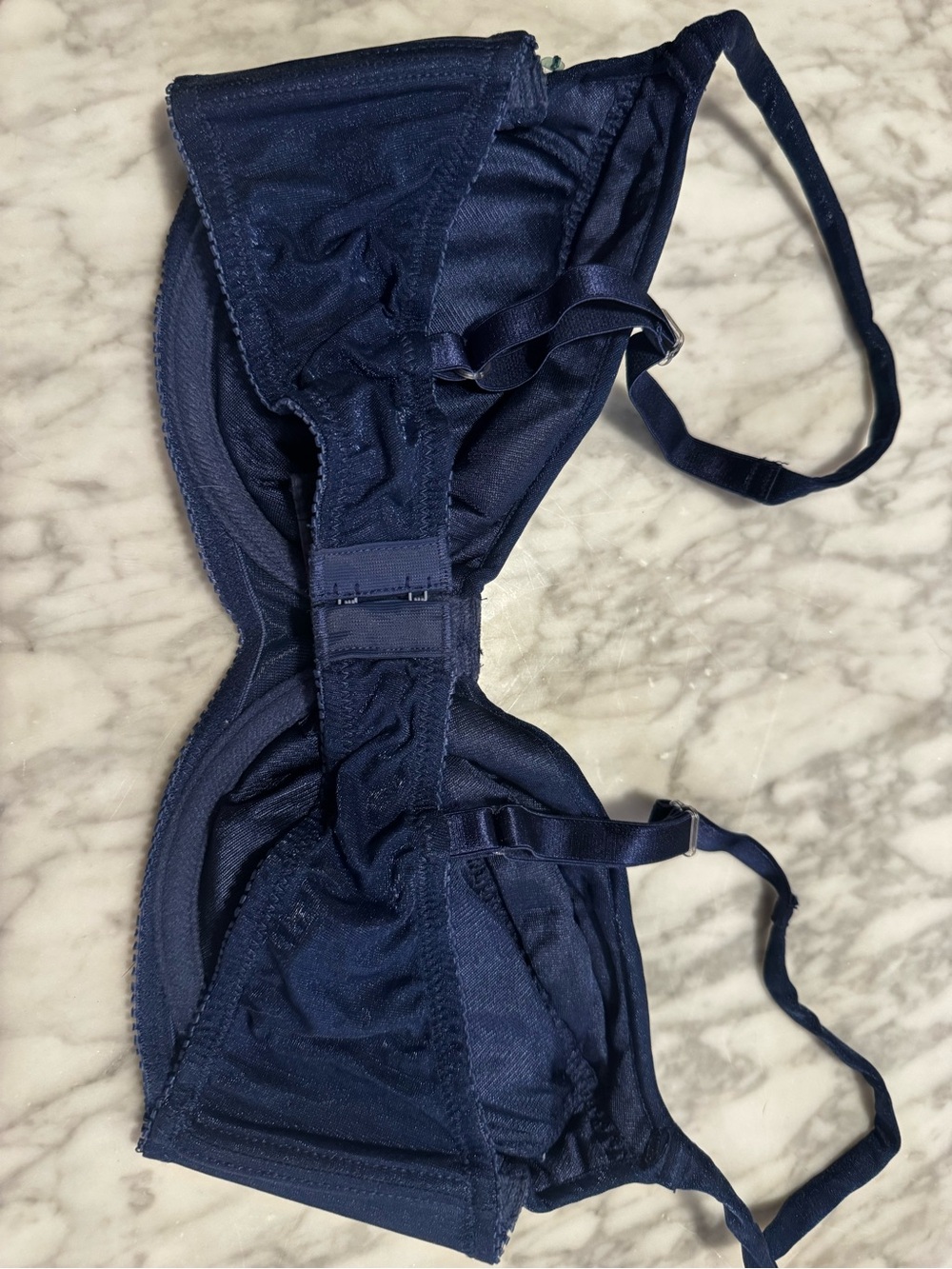 Rare Victoria's Secret Vintage 90s Navy Blue Sequin Push-Up Bra - Picture 8 of 9